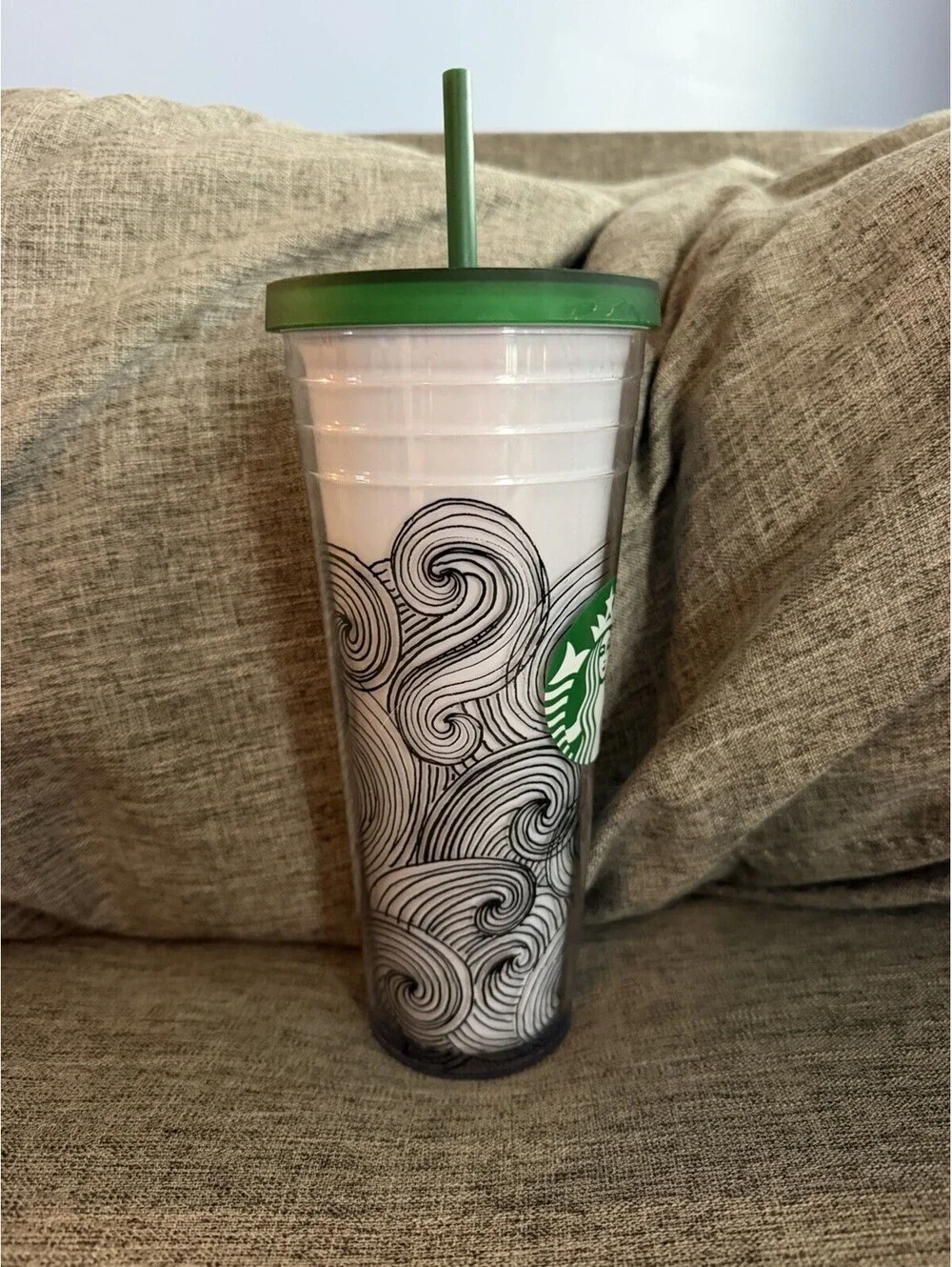 Starbucks Tumbler Dot Collection Venti Cold Cup Ink Waves 24oz